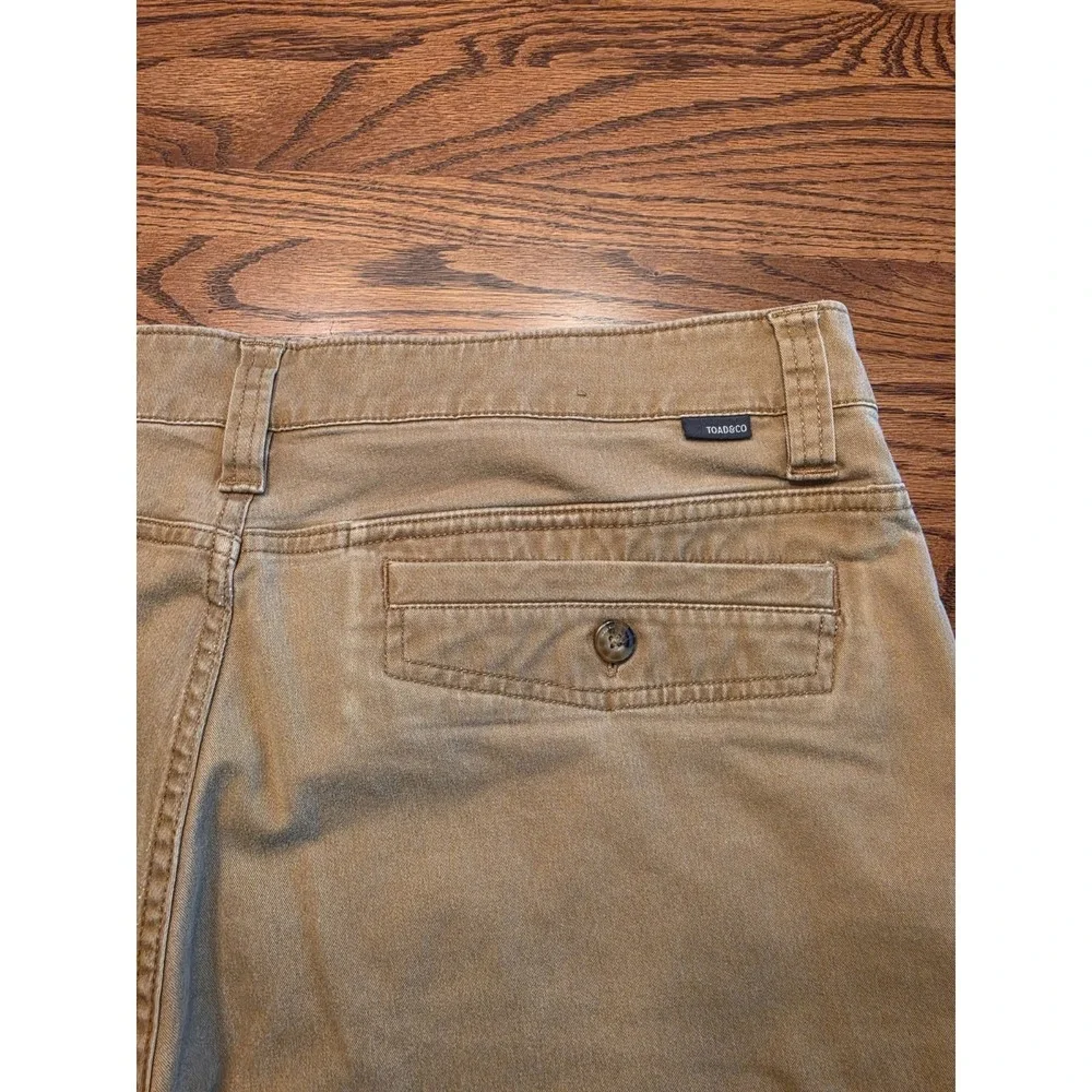 Toad &Co Mission Ridge Shorts Men's 36 Tan Organic Cotton Blend Chino Classic